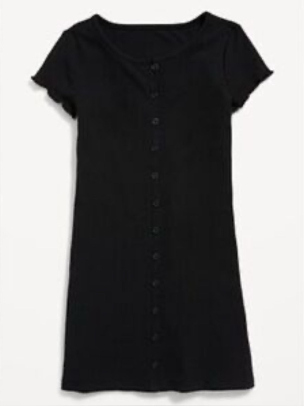 Old Navy Girls soft cotton black ribbed short sleeve dress size 13 14 years